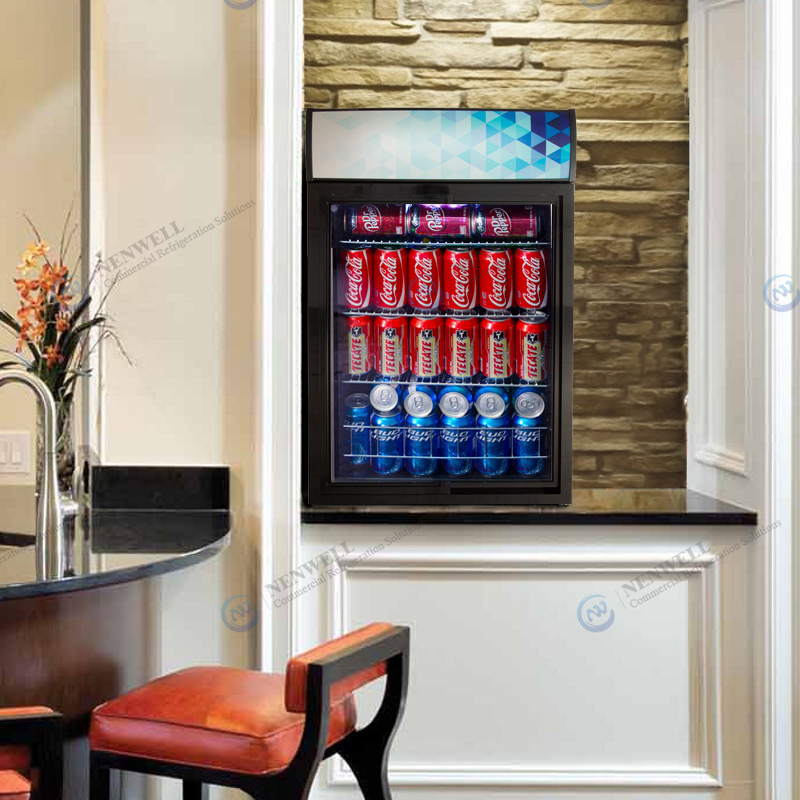 upright glass door display refrigerator